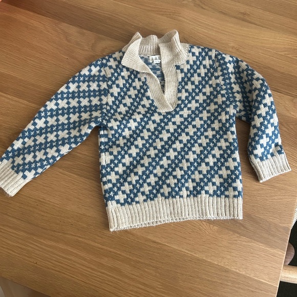 Lali Kids Other - Kids Blue and Cream Knit Pullover Sweater